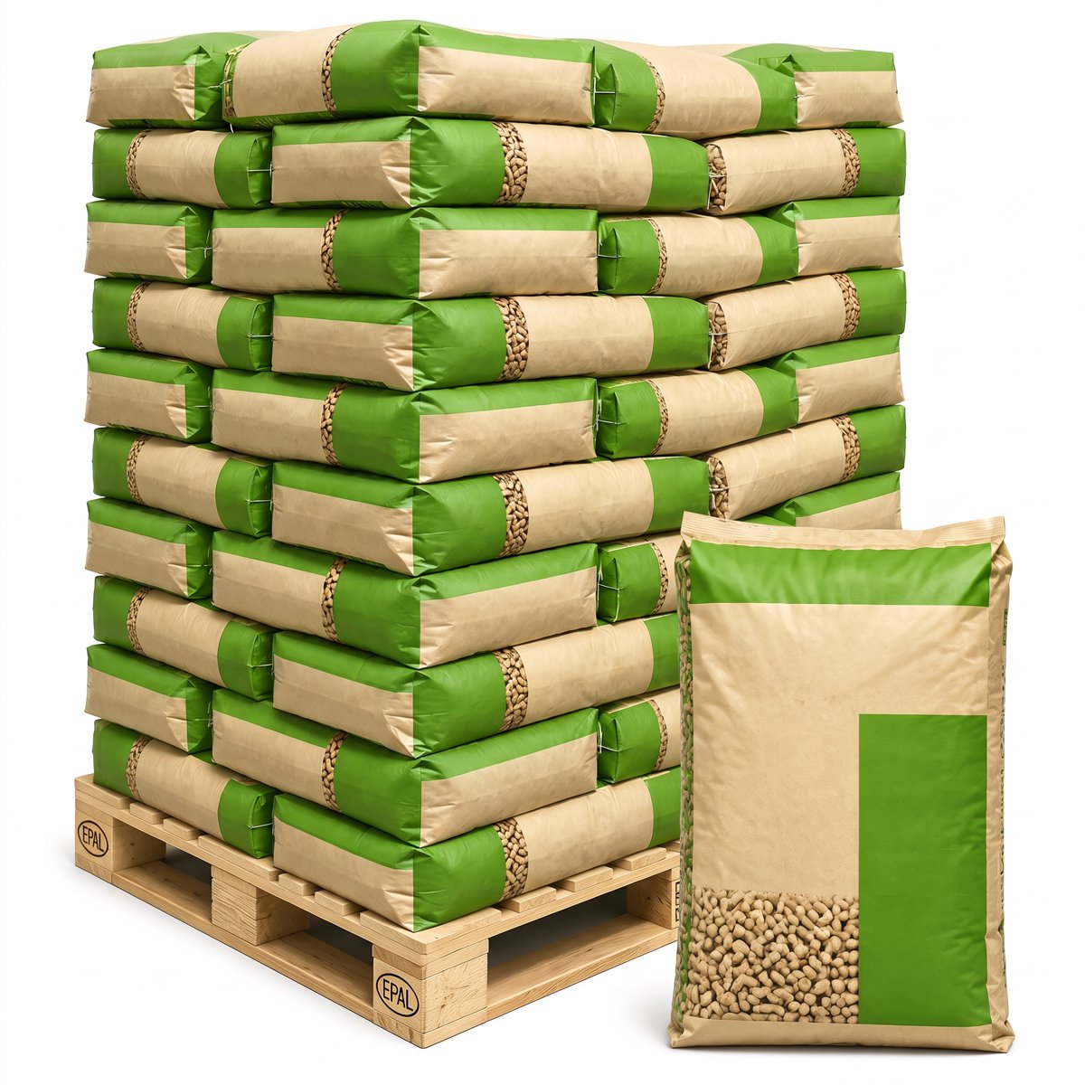 Granulés de bois EPH en sac papier, ENplusA1, palette de 65 x 15kg