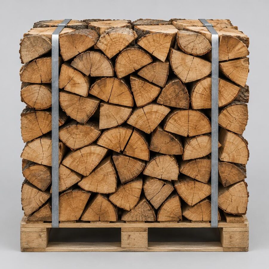 Bois de Chauffage Chêne Palette 25 cm 2m3 3,3 Stères