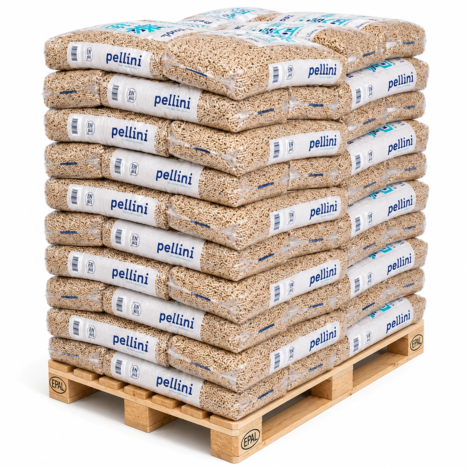 PELLINI Granulés de bois 6mm ENplusA1, 66 x 17kg Palette