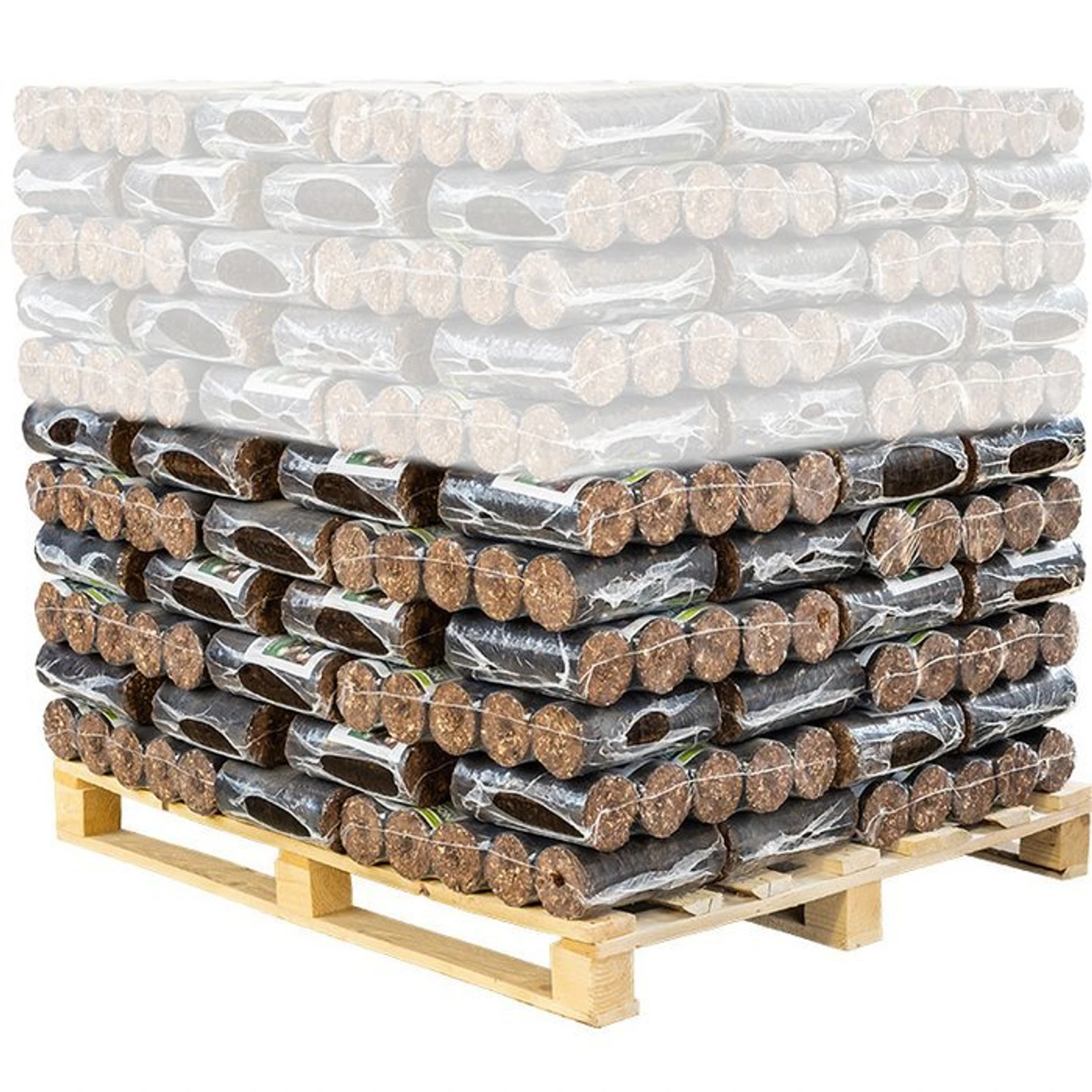Briquettes d'écorce rondes BIOMAC sans trou 450kg