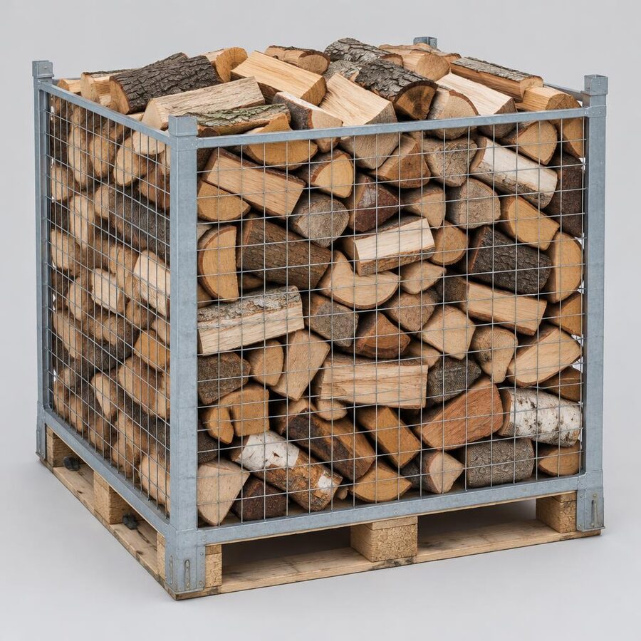 Bois de chauffage bois dur mélange palette 25cm 2m³ 3.3 stères