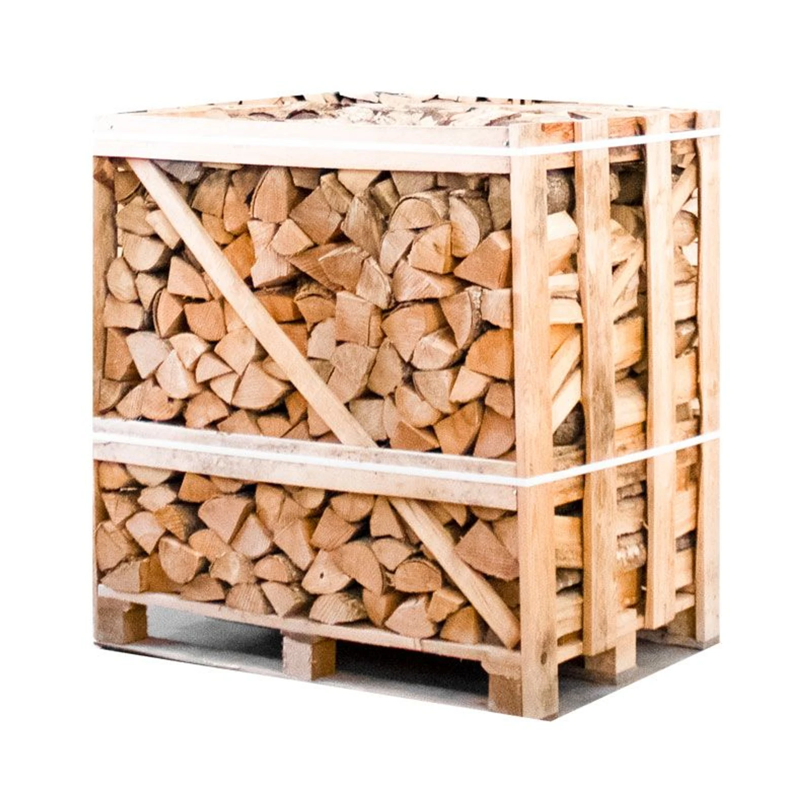 Demi-palette de bois de chauffage frêne fendu séché en chambre 25cm
