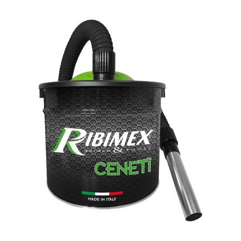 Ribimex – Aspirateur à cendres 800 W – Capacité 15 L – Filtre HEPA – Tuyau flexible 85 cm pour cendres froides