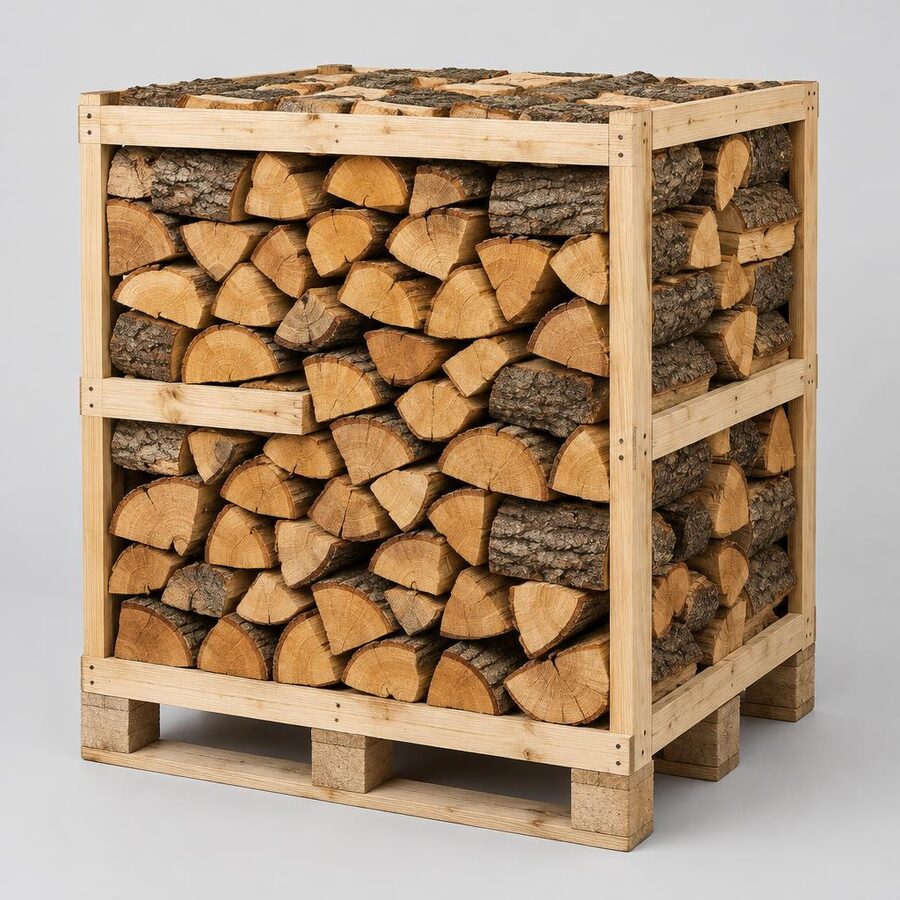 Bois de chauffage Chêne Géant Bois de cheminée séché au four 25cm Palette 850kg