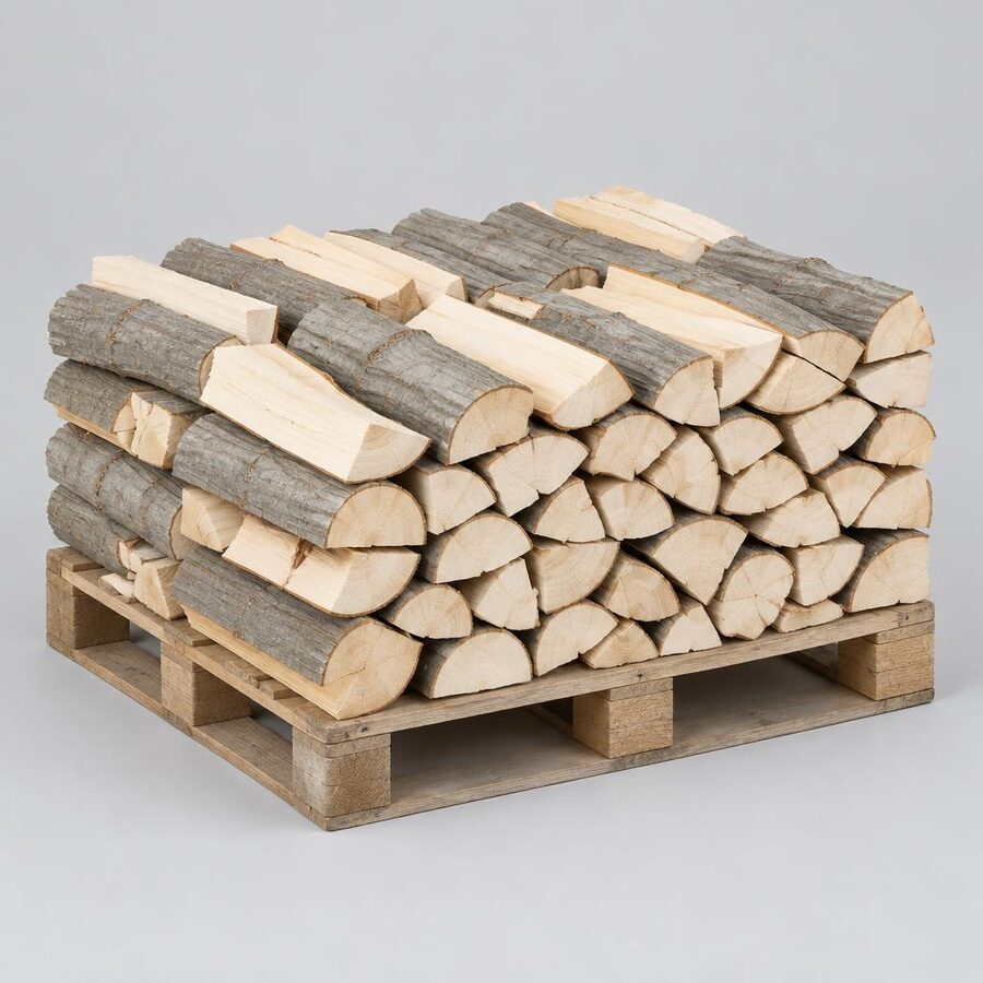 Bois de chauffage Gigant Charme séché au four 25cm Demi-palette