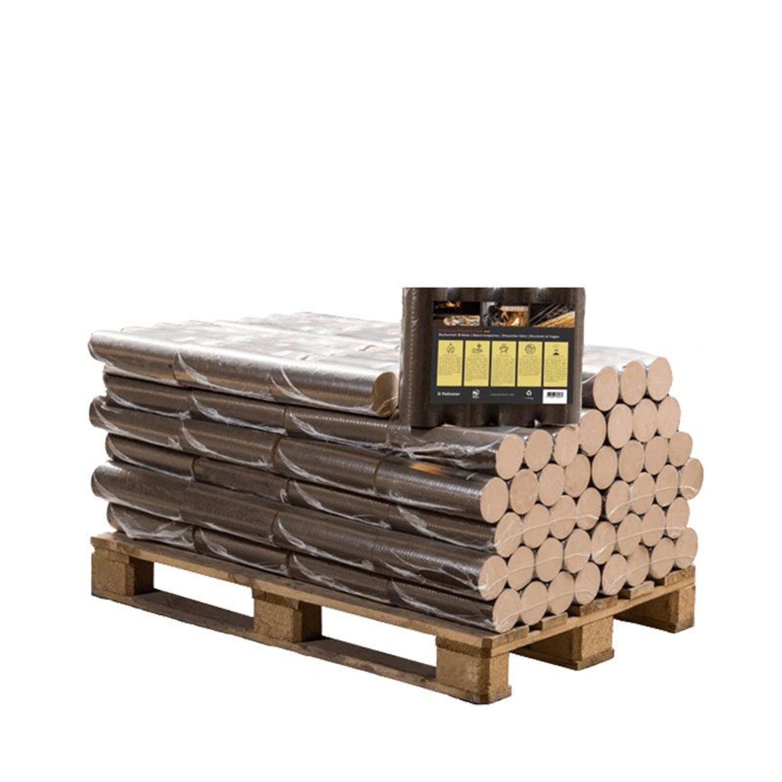 Briquettes de hêtre rondes 48 paquets x 10 kg (480 kg)